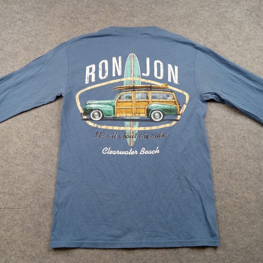 Ron Jon Surf Shop Shirt Mens Small Long Sleeve‎ Clearwater Graphic Tee Tagless